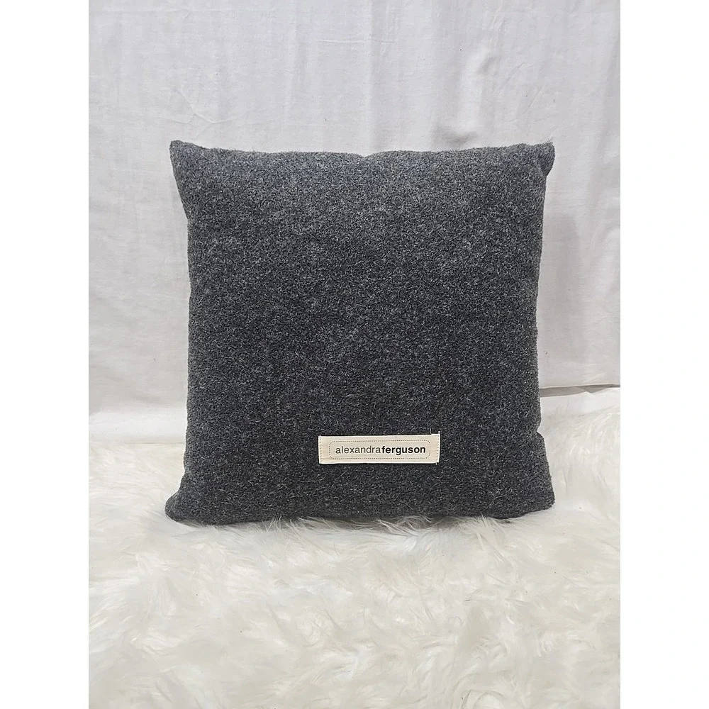 Alexandra Ferguson Gray Felted Ooh La La Applique Throw Pillow 15
